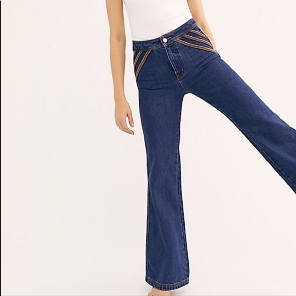 NEW Free People Over the Rainbow High Rise Jeans